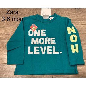 NWT Zara baby boy 3-6 month One More Level long sleeve tshirt
